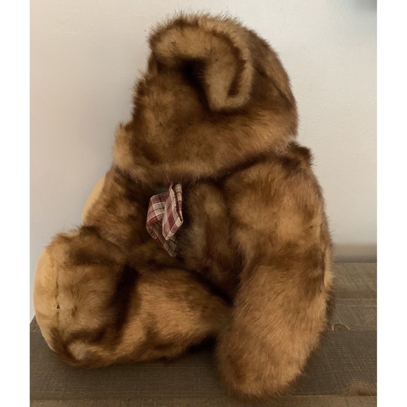 Vintage Wishpets Teddy Bear Plush 2000 Stuffed Animal Plaid Bow 18" Soft - Picture 7 of 11